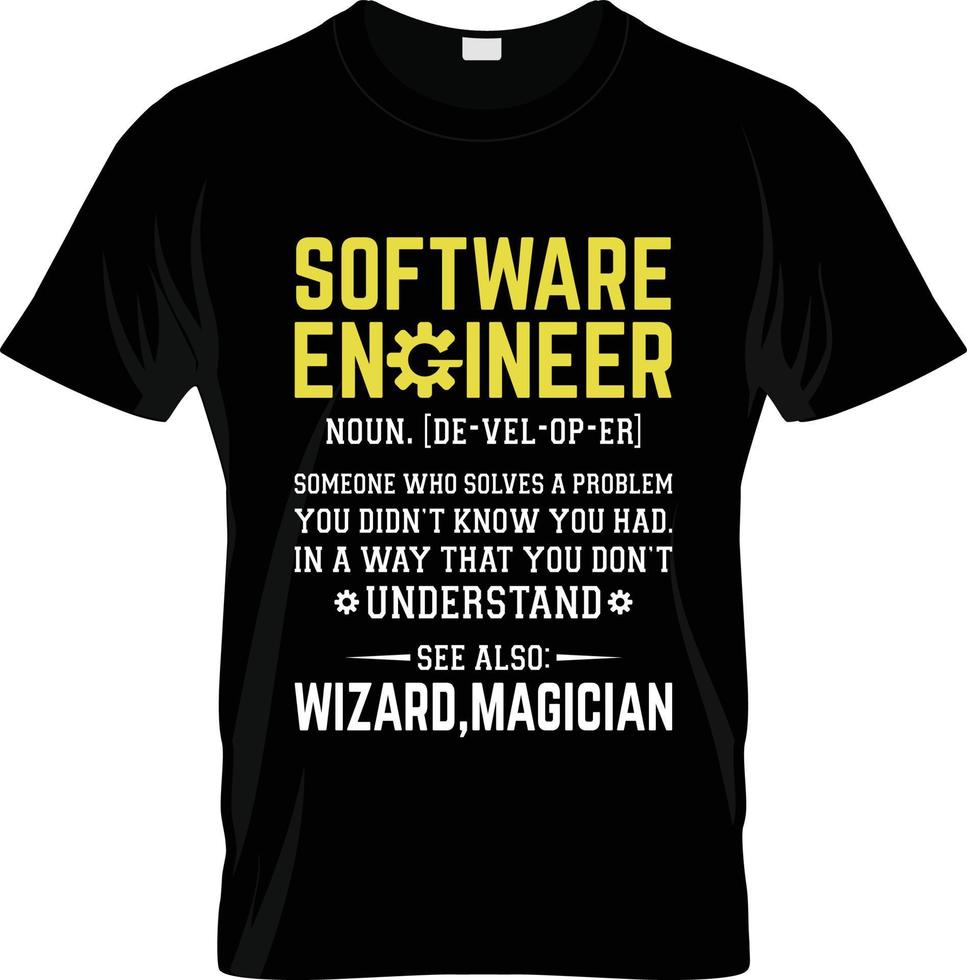 Softwareentwickler-T-Shirt-Design, Softwareentwickler-T-Shirt-Slogan und Bekleidungsdesign, Softwareentwickler-Typografie, Softwareentwickler-Vektor, Softwareentwickler-Illustration vektor