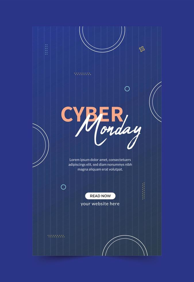 cyber måndag försäljning social media berättelser mall vektor