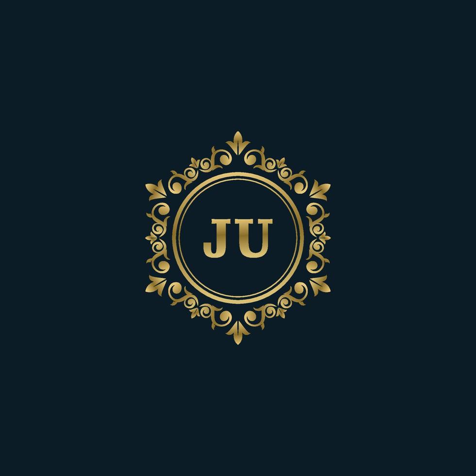 buchstabe ju logo mit luxusgoldvorlage. Eleganz-Logo-Vektorvorlage. vektor