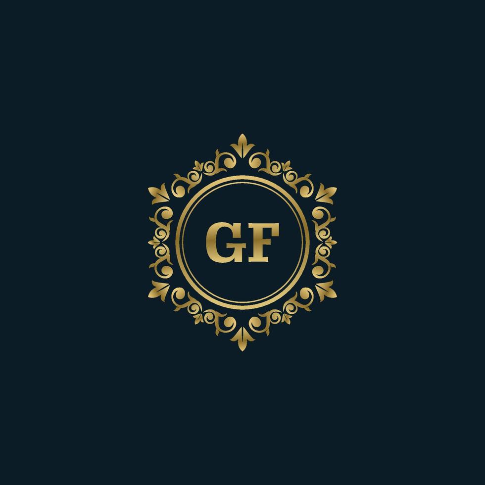 brev gf logotyp med lyx guld mall. elegans logotyp vektor mall.