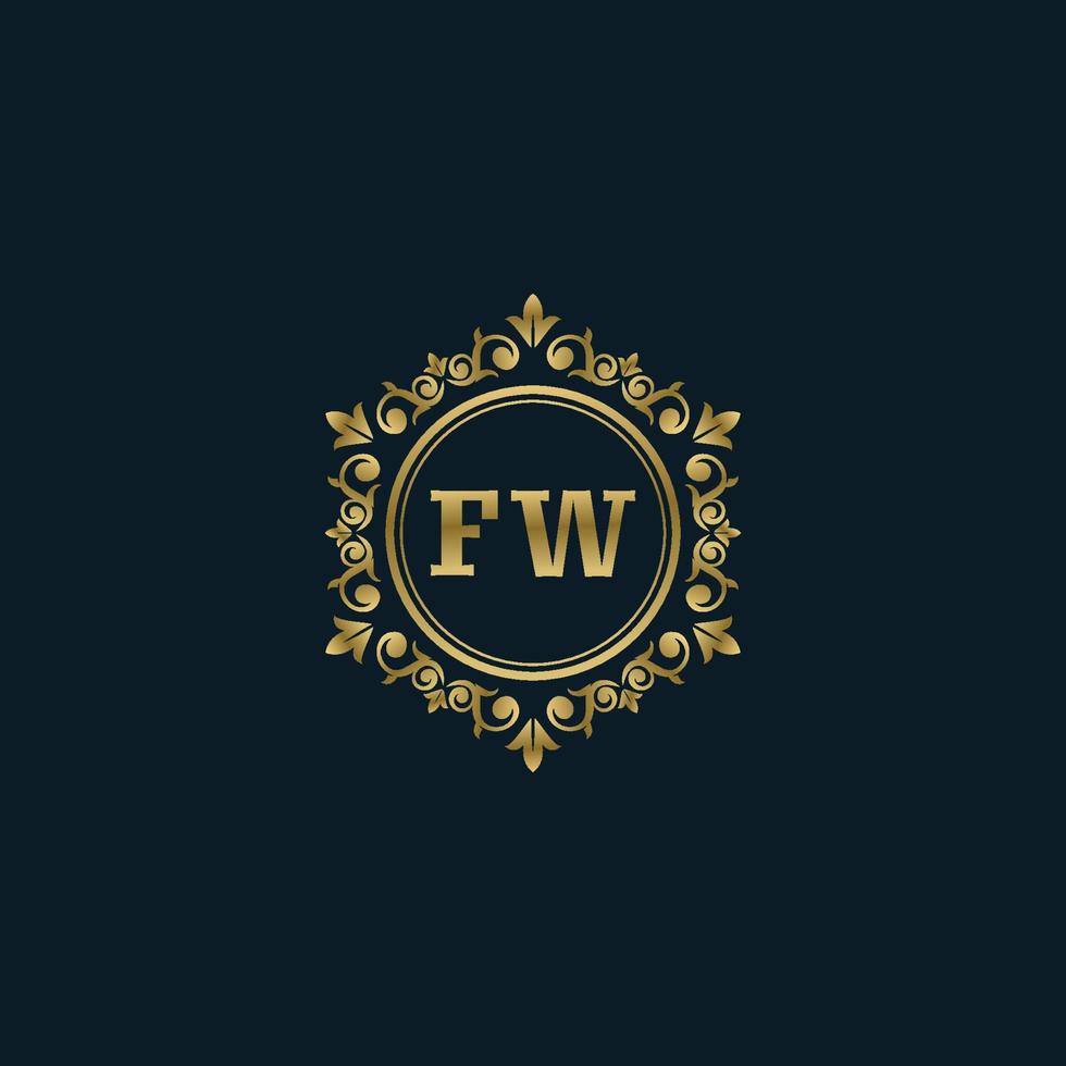 buchstabe fw logo mit luxusgoldvorlage. Eleganz-Logo-Vektorvorlage. vektor
