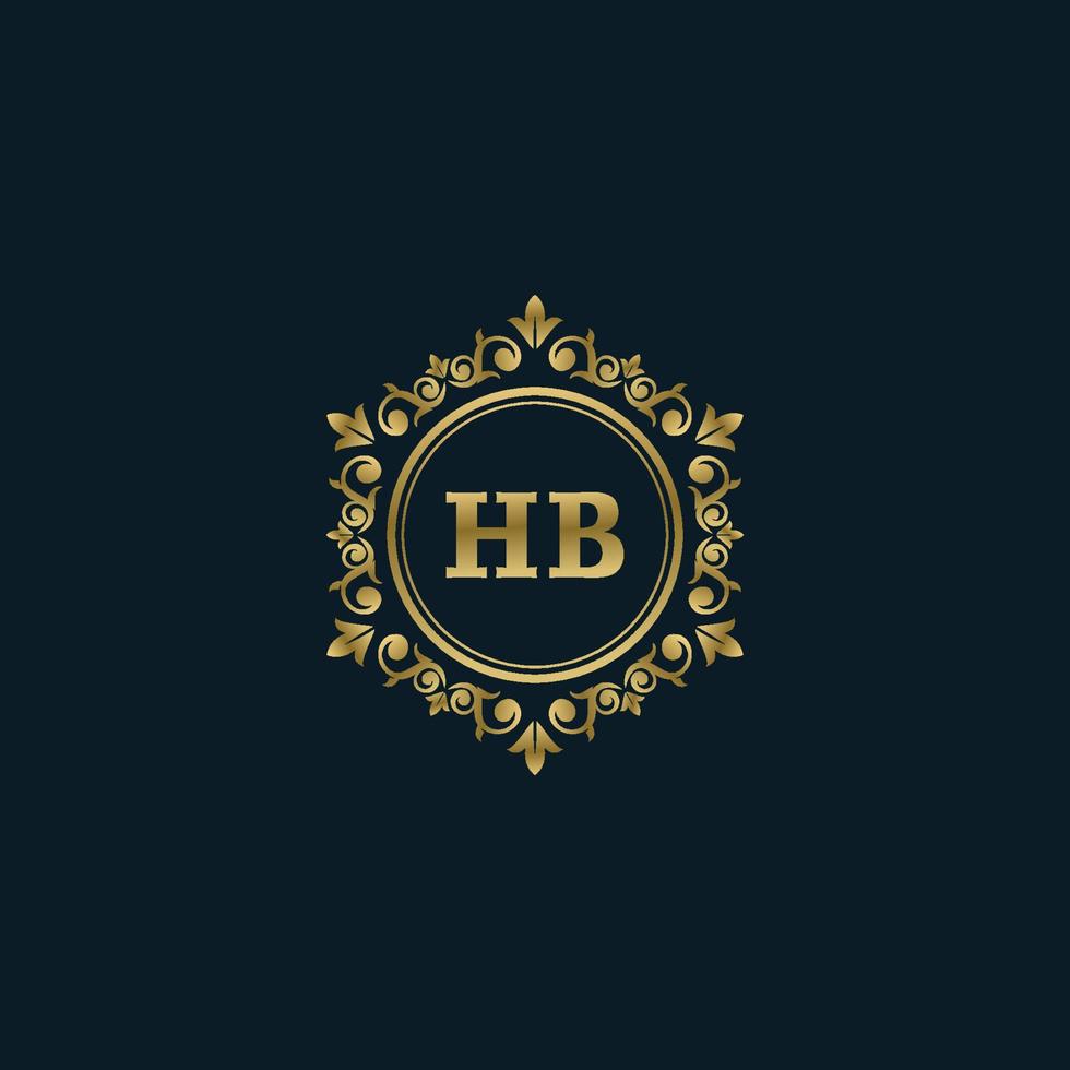 buchstabe hb logo mit luxusgoldvorlage. Eleganz-Logo-Vektorvorlage. vektor