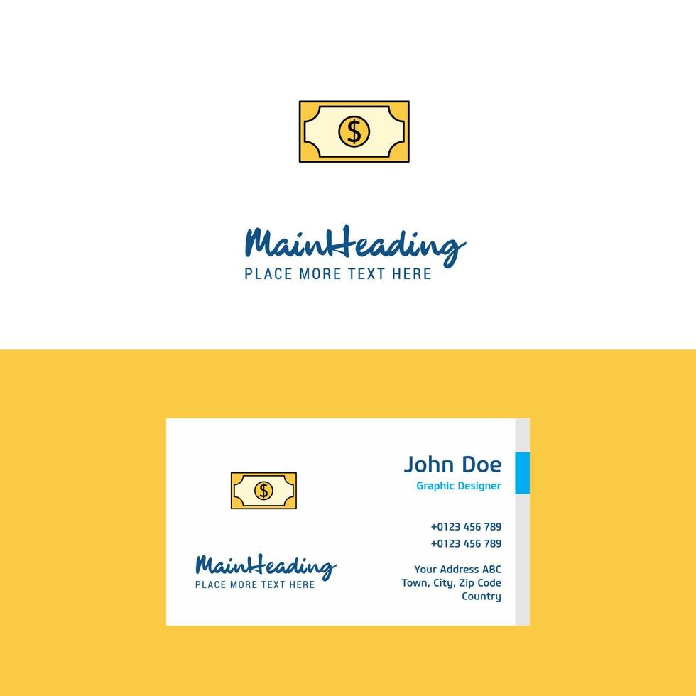 Flat-Dollar-Logo und Visitenkartenvorlage Business-Konzept-Logo-Design vektor