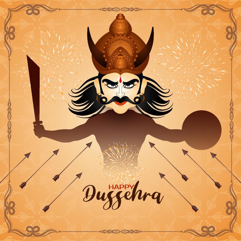 Lycklig Dussehra hindu festival kulturell hälsning bakgrund design vektor