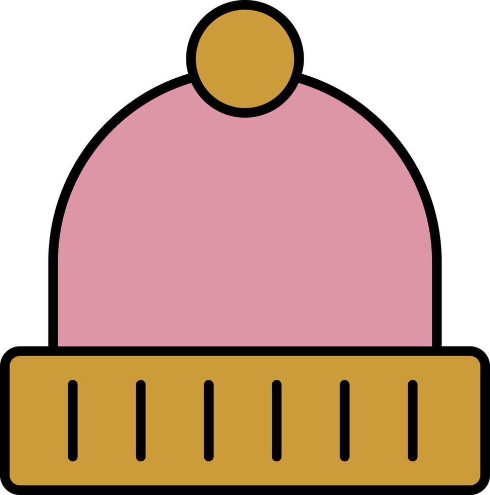 vinter- hatt Färg ikon vektor