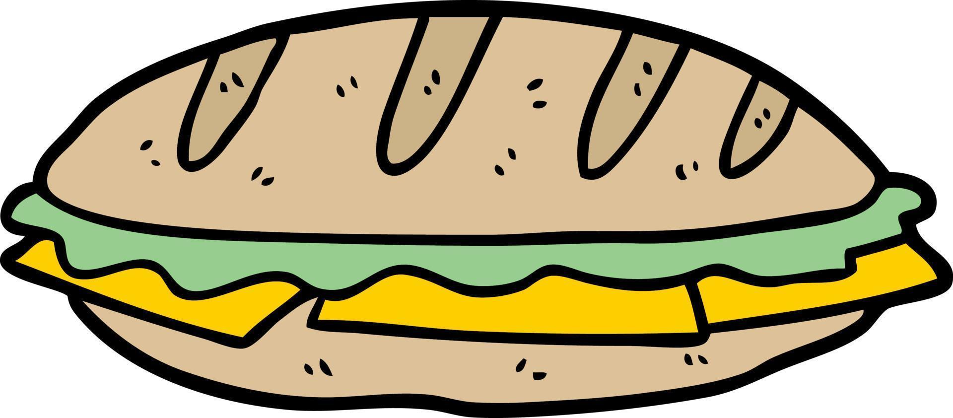 Cartoon isoliertes Sandwich vektor
