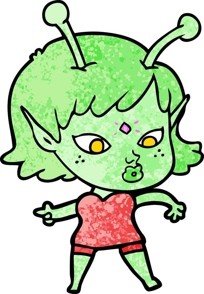 Vektor Alien-Charakter im Cartoon-Stil