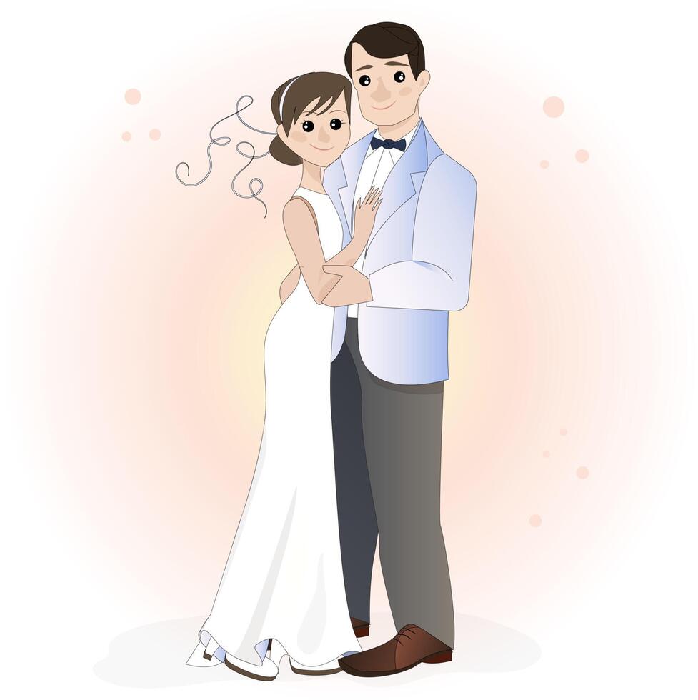 två älskare. romantisk illustration i bröllop stil vektor