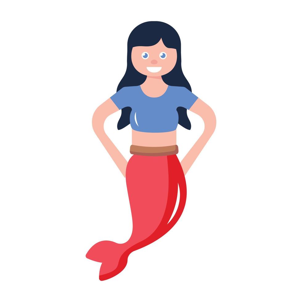 ein Meerjungfrau-Avatar-Flachbild-Icon-Design vektor