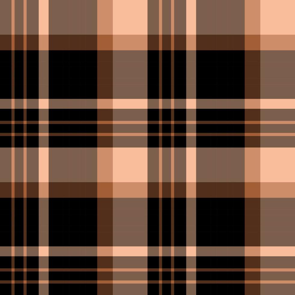 Nahtloses Muster in den Farben Schwarz, Hellbraun und Beige für Plaid, Stoff, Textil, Kleidung, Tischdecke und andere Dinge. Vektorbild. vektor