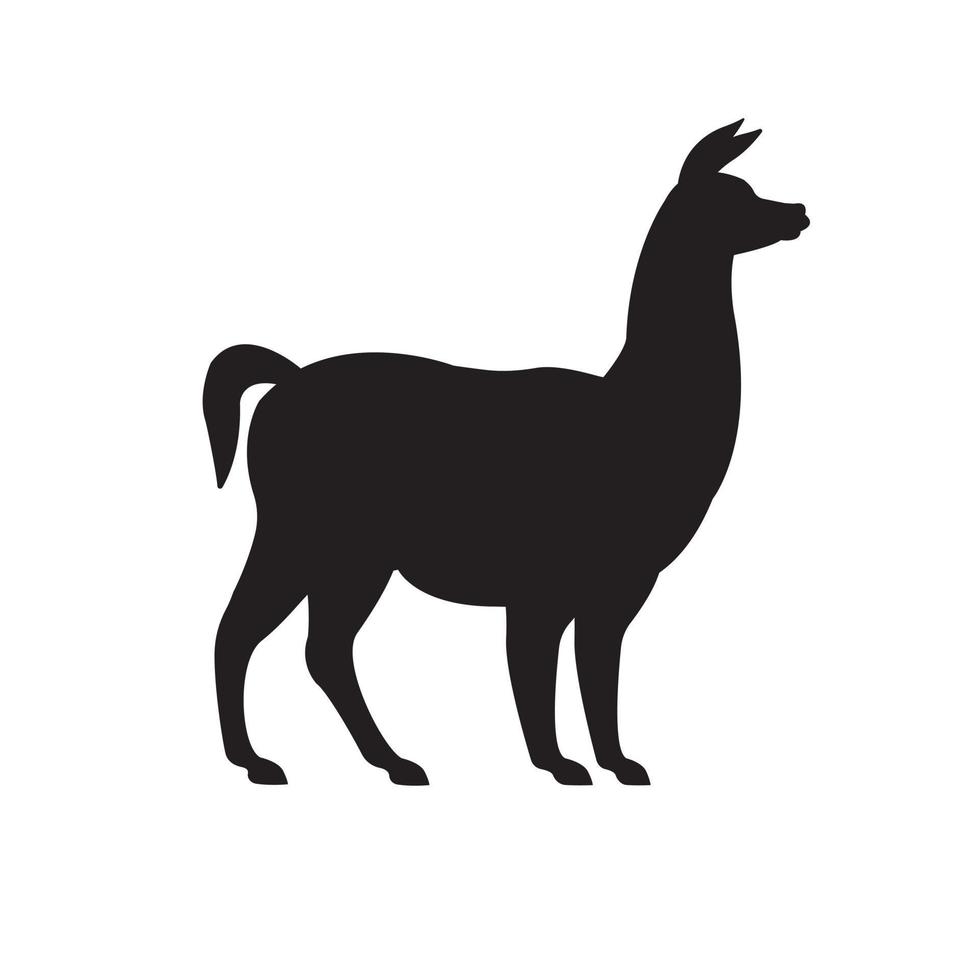 Vektor schwarze Lama-Silhouette