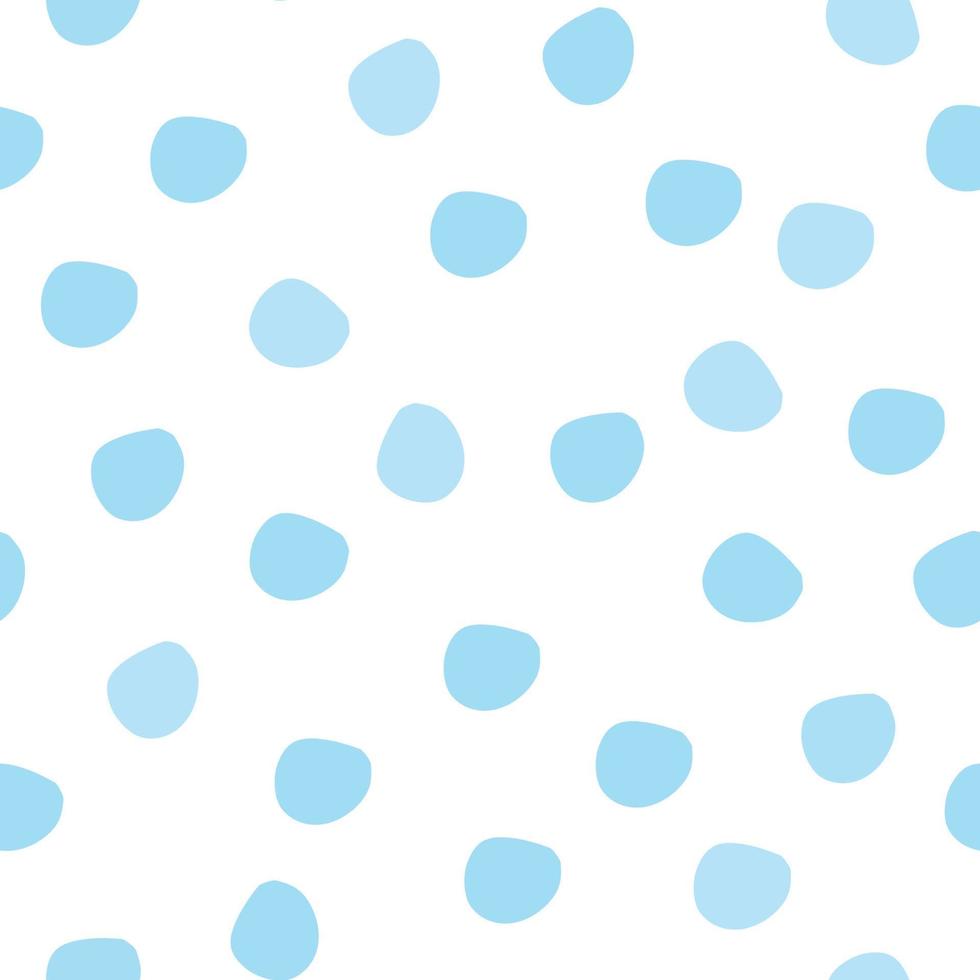 nahtloses Muster und blaue Kreise. vektorillustration im niedlichen, kindlichen stil. vektor