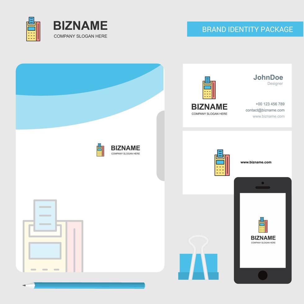 Faxgerät Business Logo File Cover Visitenkarte und mobile App Design Vector Illustration