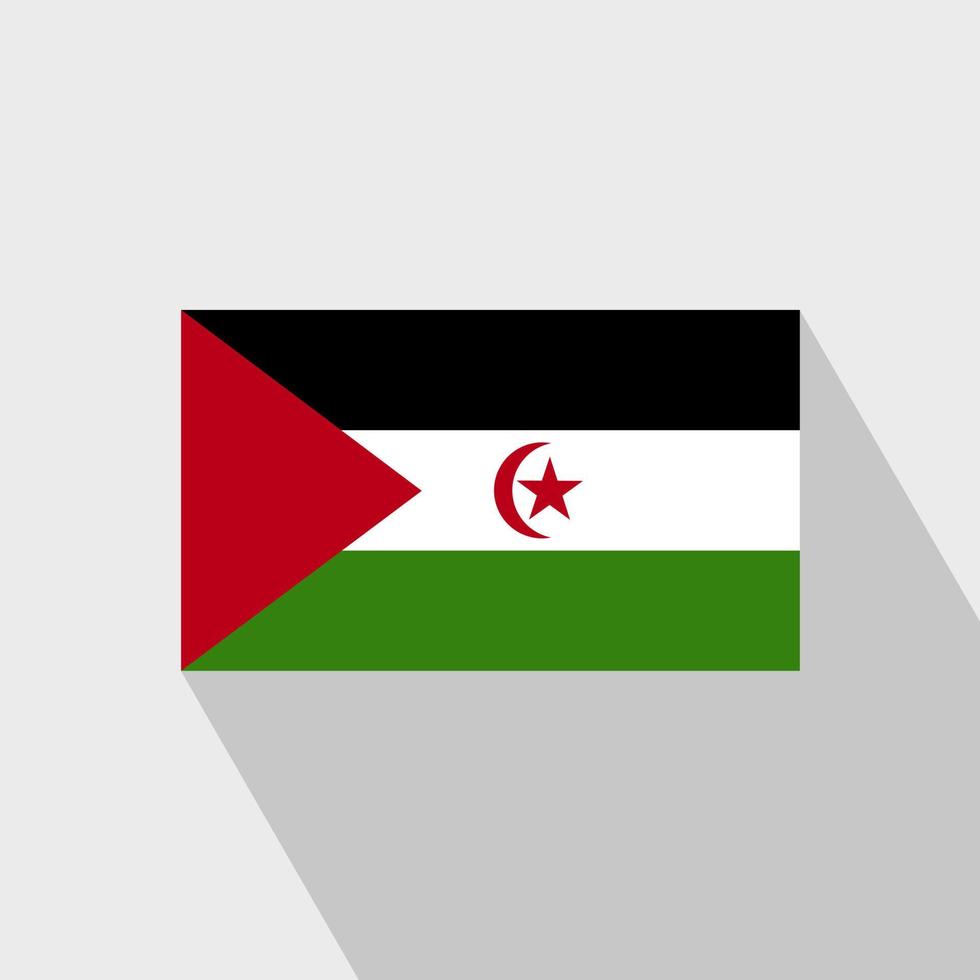 Designvektor für lange Schatten der Westsahara-Flagge vektor