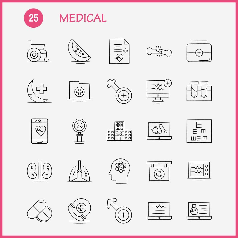 medizinische handgezeichnete symbole für infografiken mobiles uxui-kit und druckdesign umfassen tabletten medizinische medizin wissenschaft kapselformel medizinische medizinsammlung modernes infografik-logo vektor