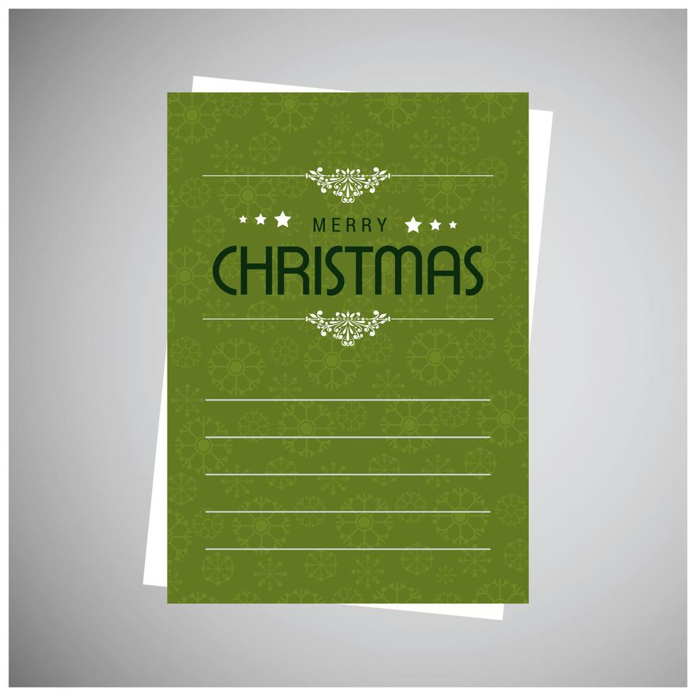 glad jul hälsningar design med grön bakgrund vektor