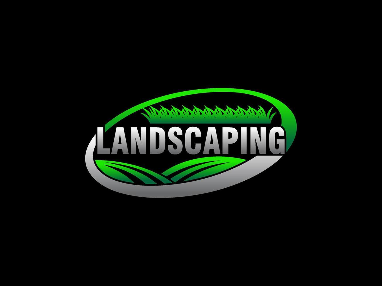 Landschaftslogo für Rasen- oder Gartengeschäft, Organisation oder Website vektor
