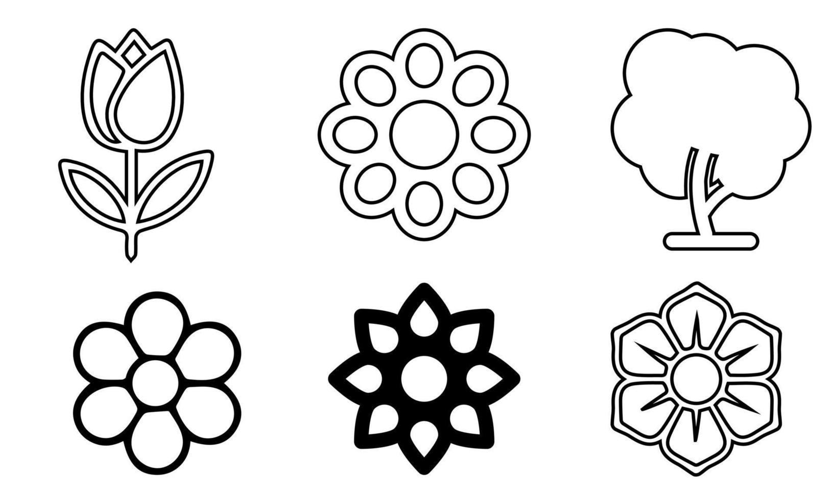 blomma ikoner vektor samling, illustration logotyp mall i trendig stil. lämplig för många syften. vår symbol för din webb webbplats design, logotyp, app, ui. vektor illustration, eps10.