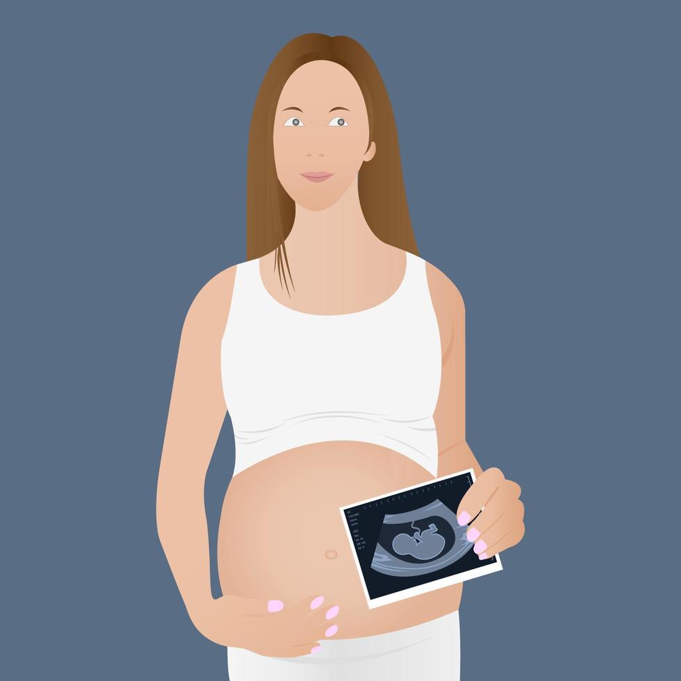 ultraljud av en tvilling i de livmoder. vektor illustration i gråskala. ett ultraljud bild av en bebis. medicin och hälsa av de foster av tvillingar. realistisk embryo sonogram