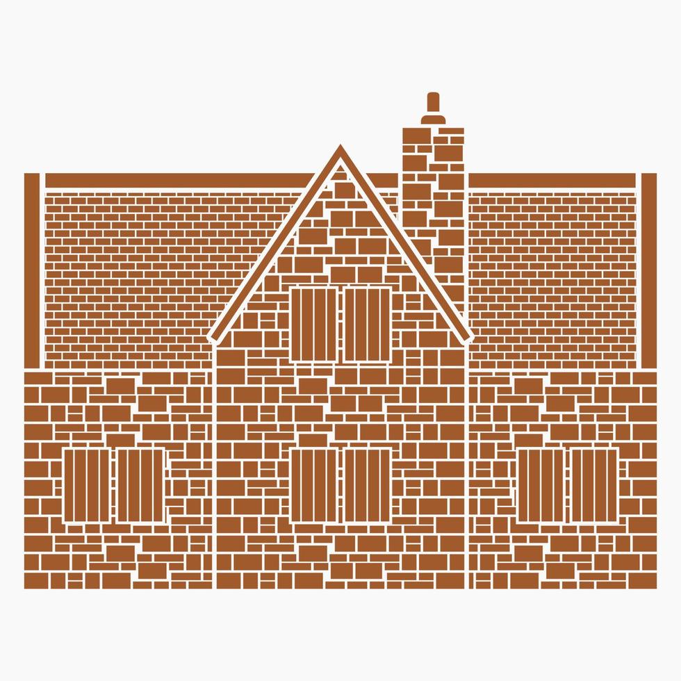 redigerbar sida se traditionell engelsk hus byggnad vektor illustration i svartvit stil för England kultur tradition och historia relaterad design