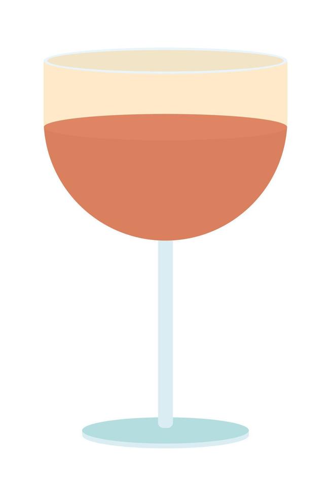 Glas Wein halbflaches Farbvektorobjekt. bearbeitbares Element. Artikel in voller Größe auf weiß. trinken von alkohol und getränken einfache karikaturartillustration für webgrafikdesign und -animation vektor