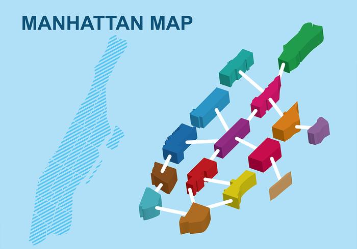 Blocky Manhattan-Karte vektor
