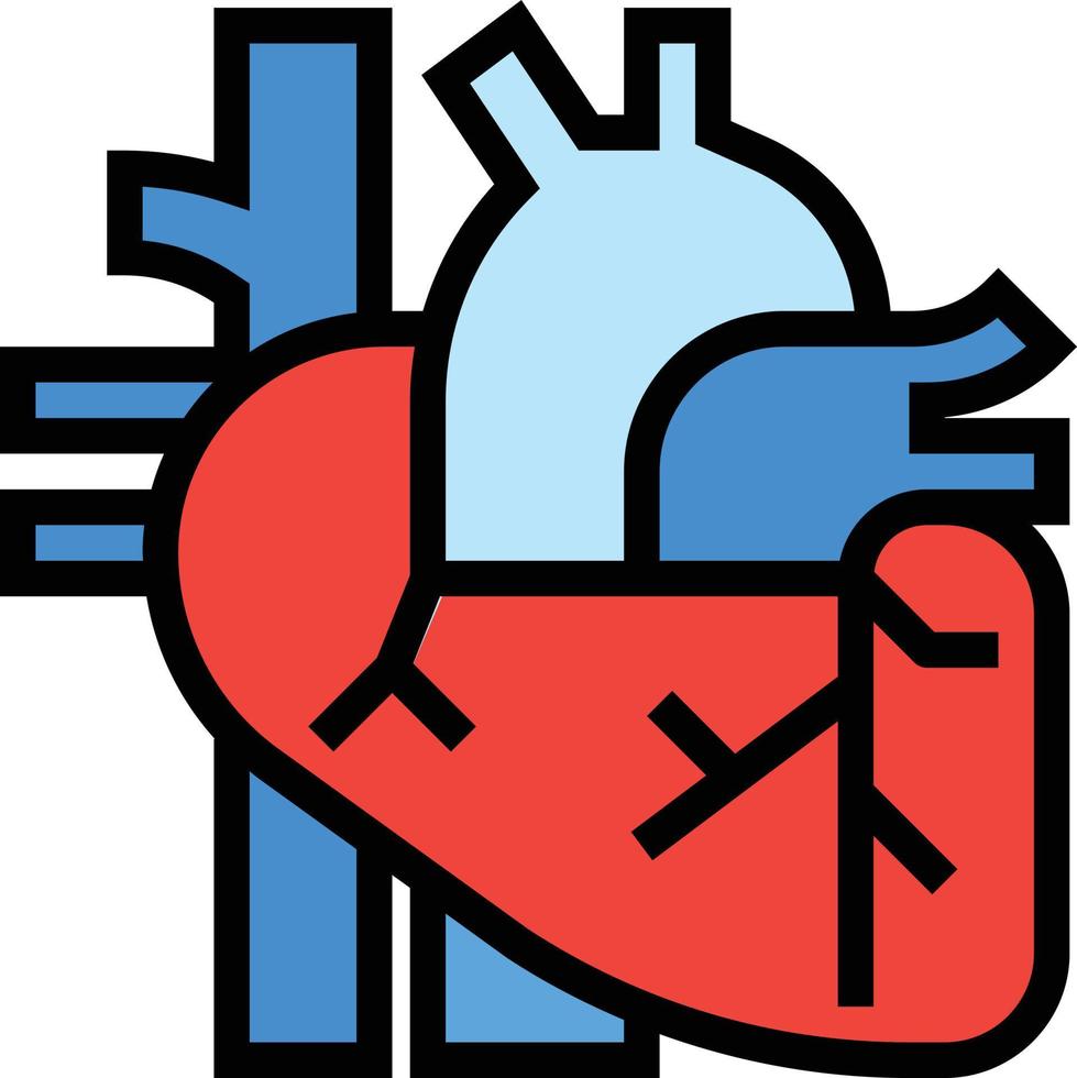 hjärta organ sjukvård medicinsk - fylld översikt ikon vektor