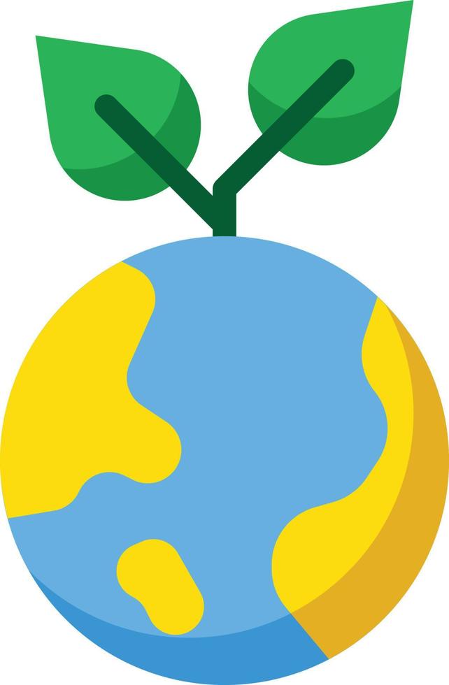 Ökologie Erde Startup globale grüne Pflanze - flache Ikone vektor