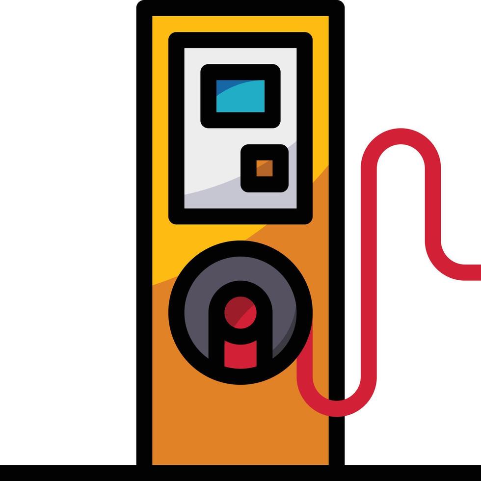 elektrisk laddning station kraft - fylld översikt ikon vektor
