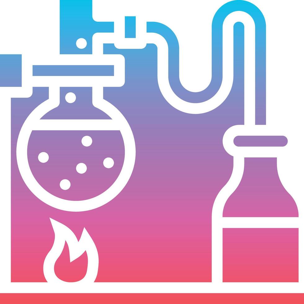 Chemielabor Labor Reagenzglas flüchtig - Farbverlauf festes Symbol vektor