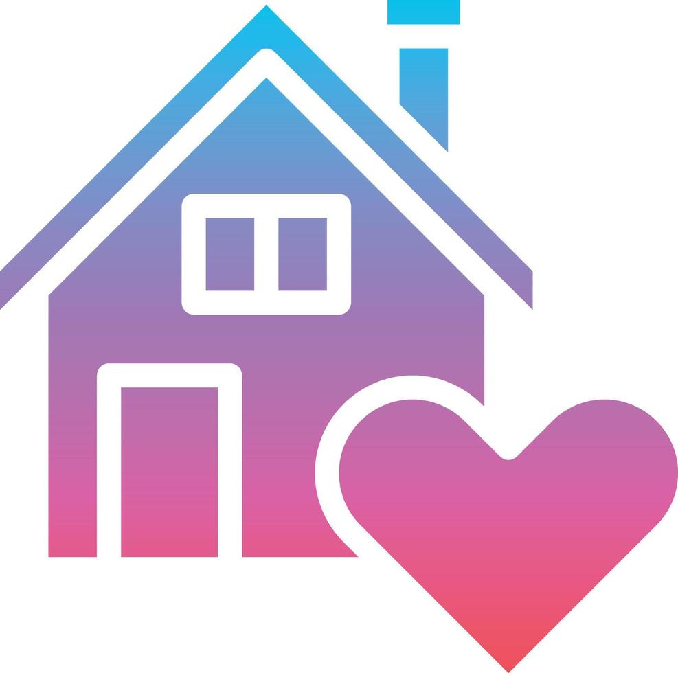 kärlek Hem hus familj Lycklig - lutning fast ikon vektor