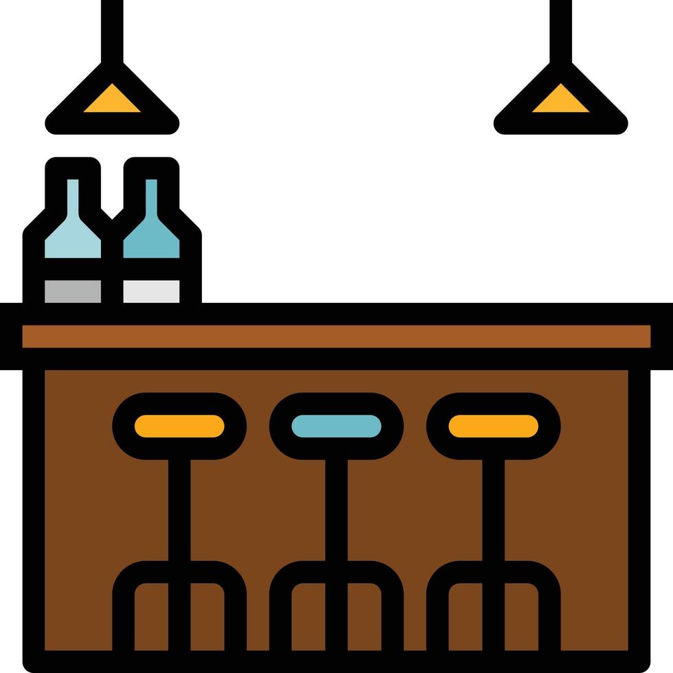bar drinkink alkohol - fylld översikt ikon vektor