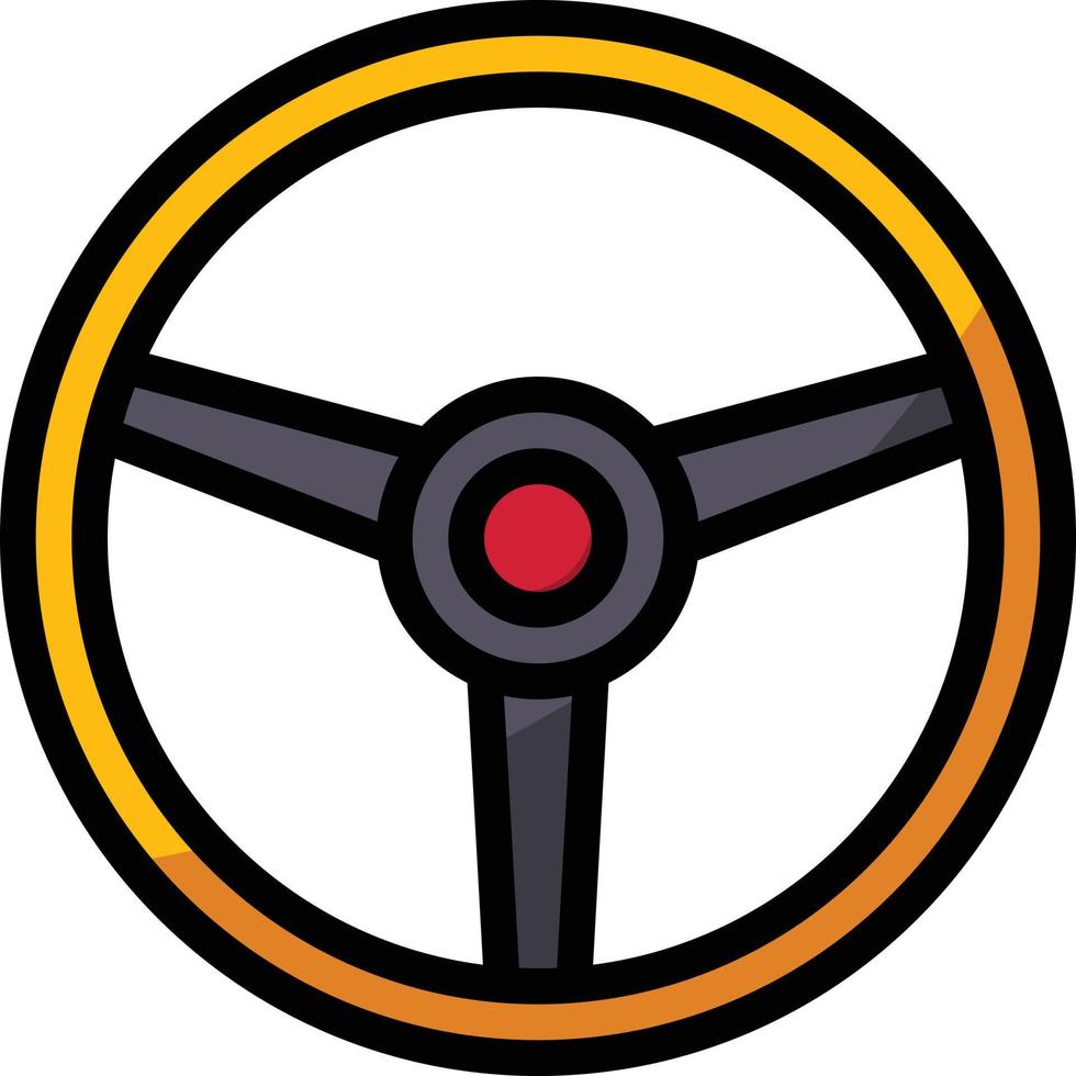 styrning hjul horn del - fylld översikt ikon vektor