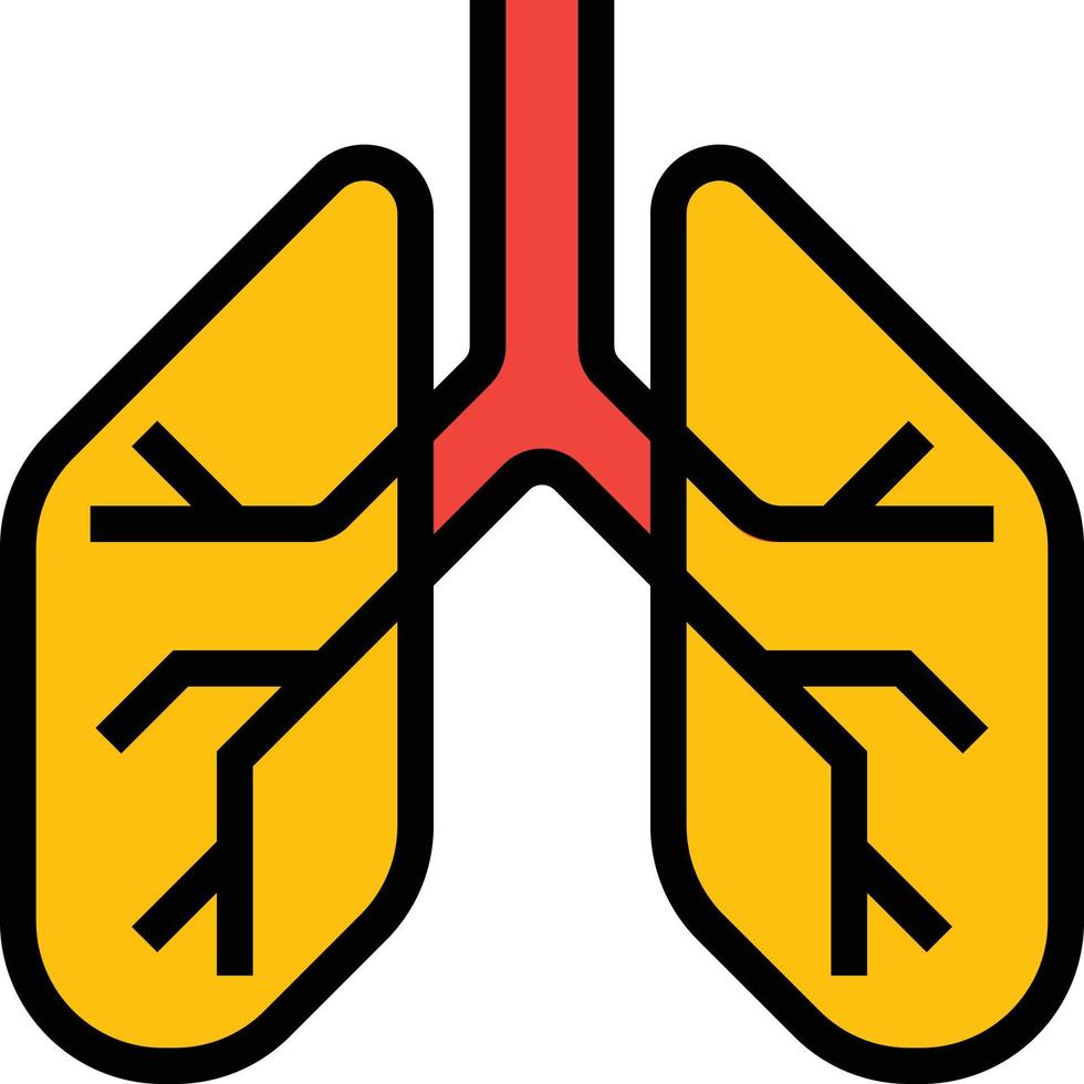 Lungenorgan Gesundheitswesen medizinisch - gefülltes Umrisssymbol vektor
