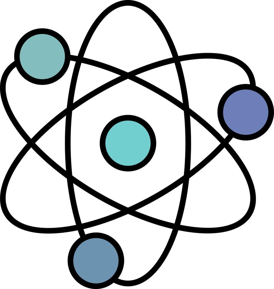 Symbol für die Farbe des Atomumrisses vektor