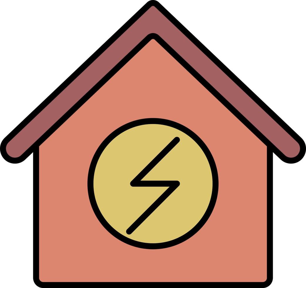 Haus, elektrisches Farbsymbol vektor