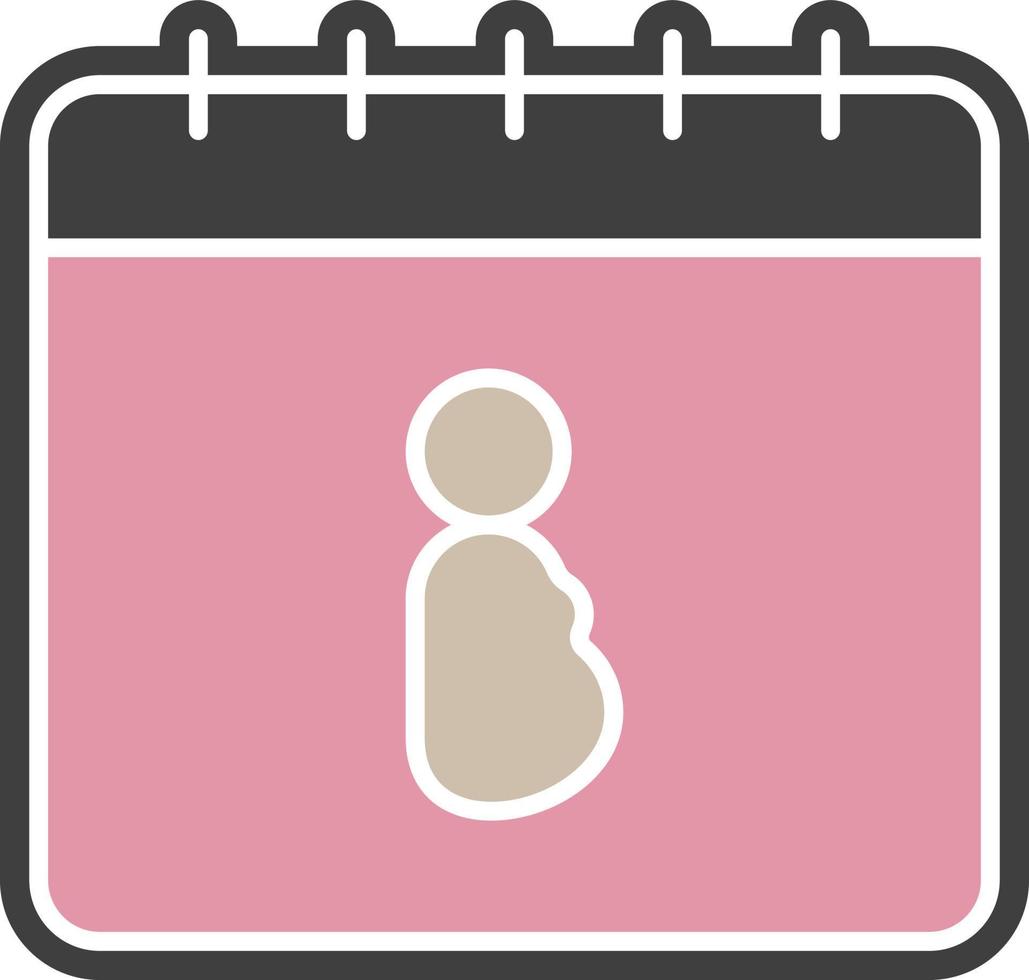 kalender, gravid Färg ikon vektor