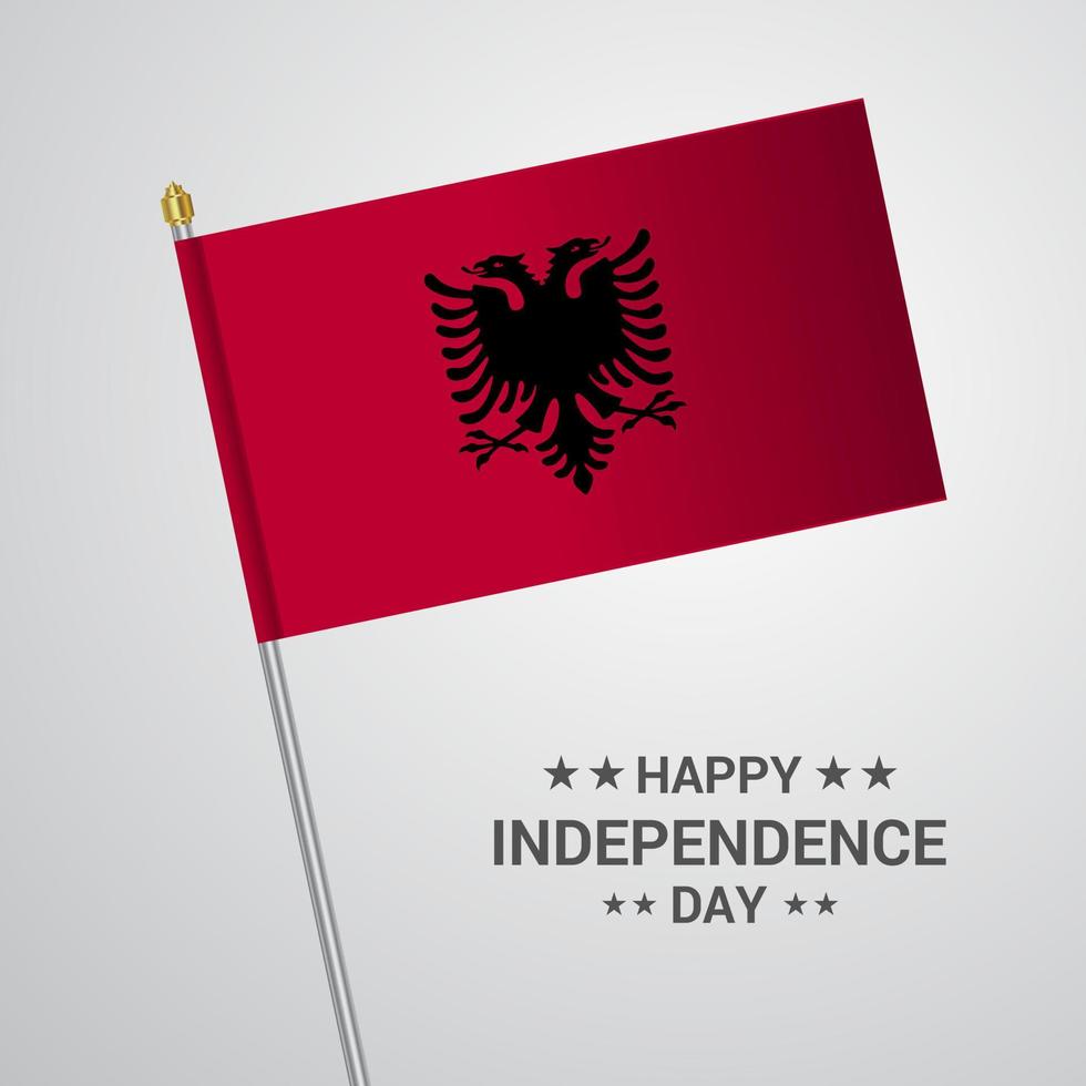 albania oberoende dag typografisk design med flagga vektor