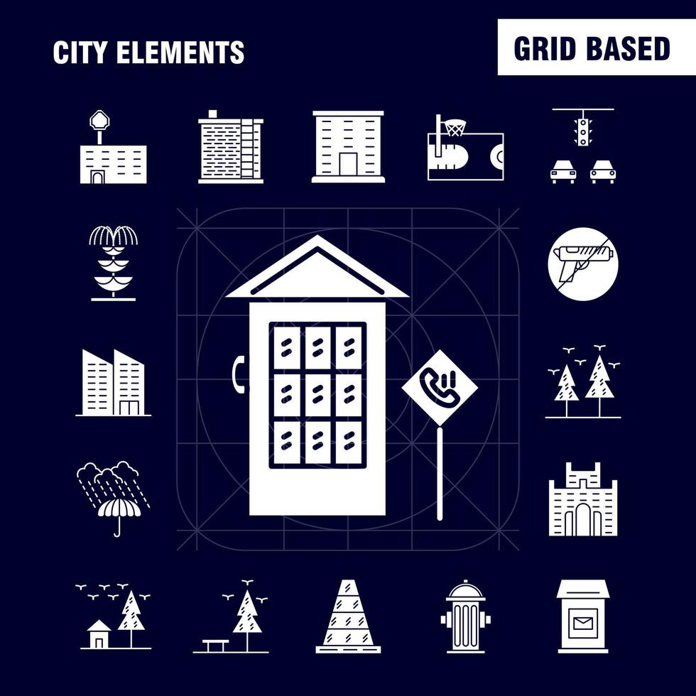 Stadtelemente solide Glyphensymbole für Infografiken, mobiles Uxui-Kit und Druckdesign umfassen Auto, Fahrzeug, Reisen, Transport, Schaukel, Kinder, Parks, Spiel, Eps 10, Vektor