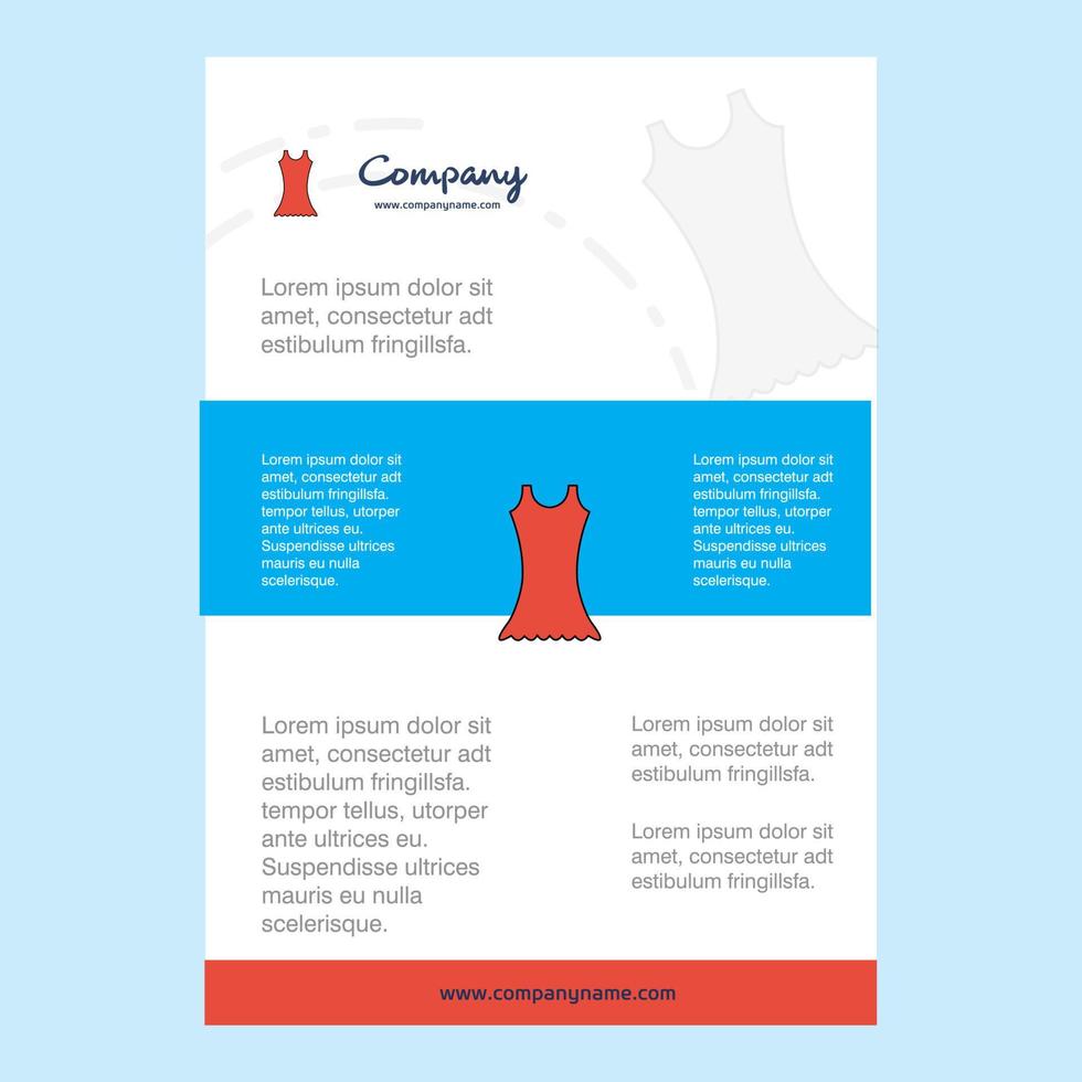 mall layout för klänning comany profil årlig Rapportera presentationer folder broschyr vektor bakgrund