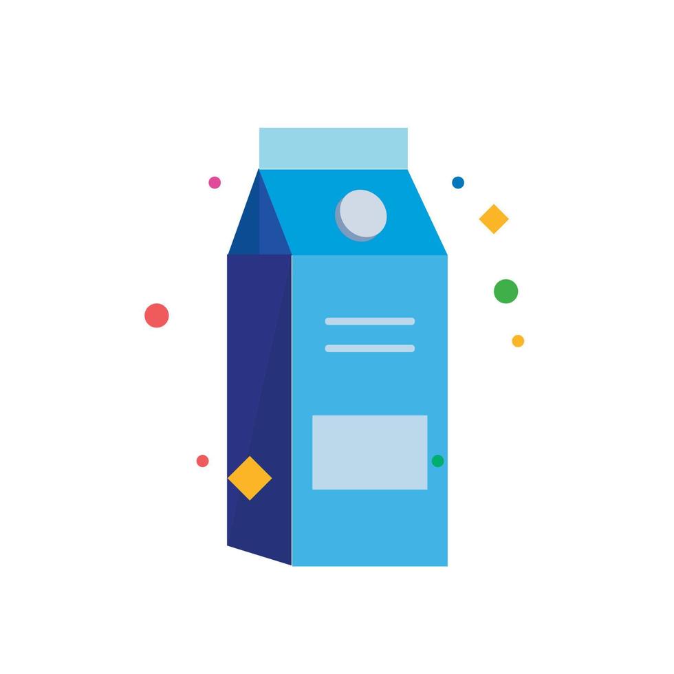 Flache Ikone der Milchbox. Vektordesign für Websites, Apps. vektor
