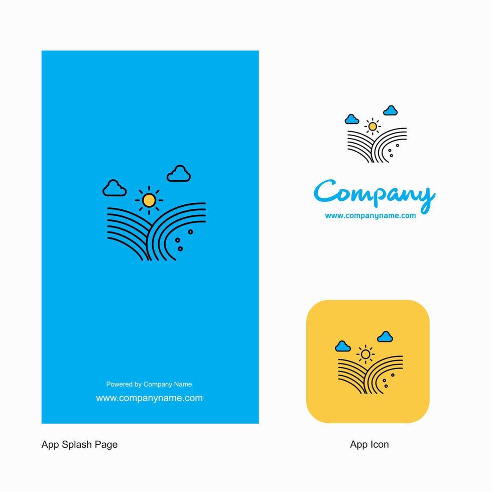 Wind weht Firmenlogo App-Symbol und Splash-Page-Design kreative Business-App-Designelemente vektor