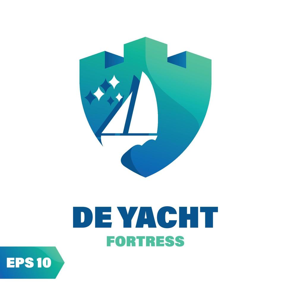 Yacht fästning logotyp vektor