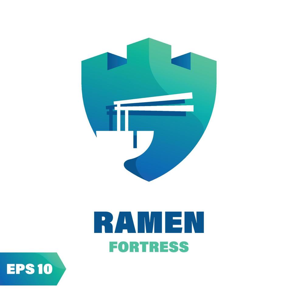 Ramen fästning logotyp vektor