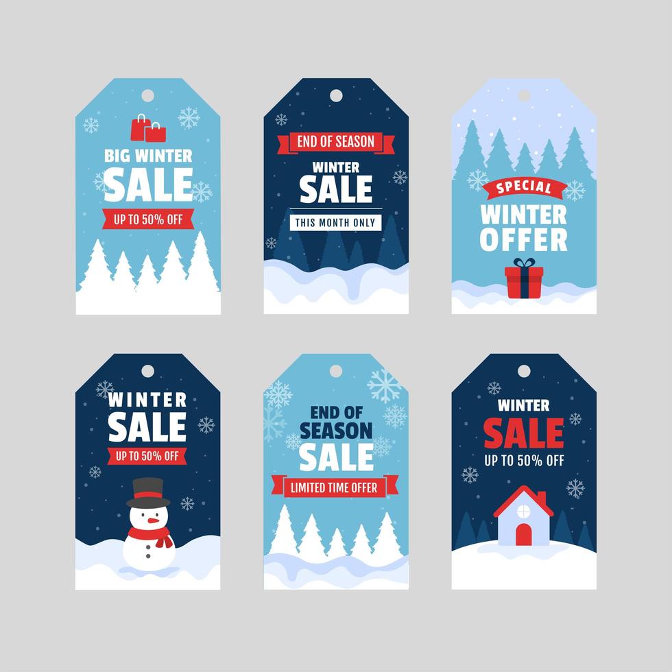 erfreuliche Winter Sale Promotion Tag Design vektor