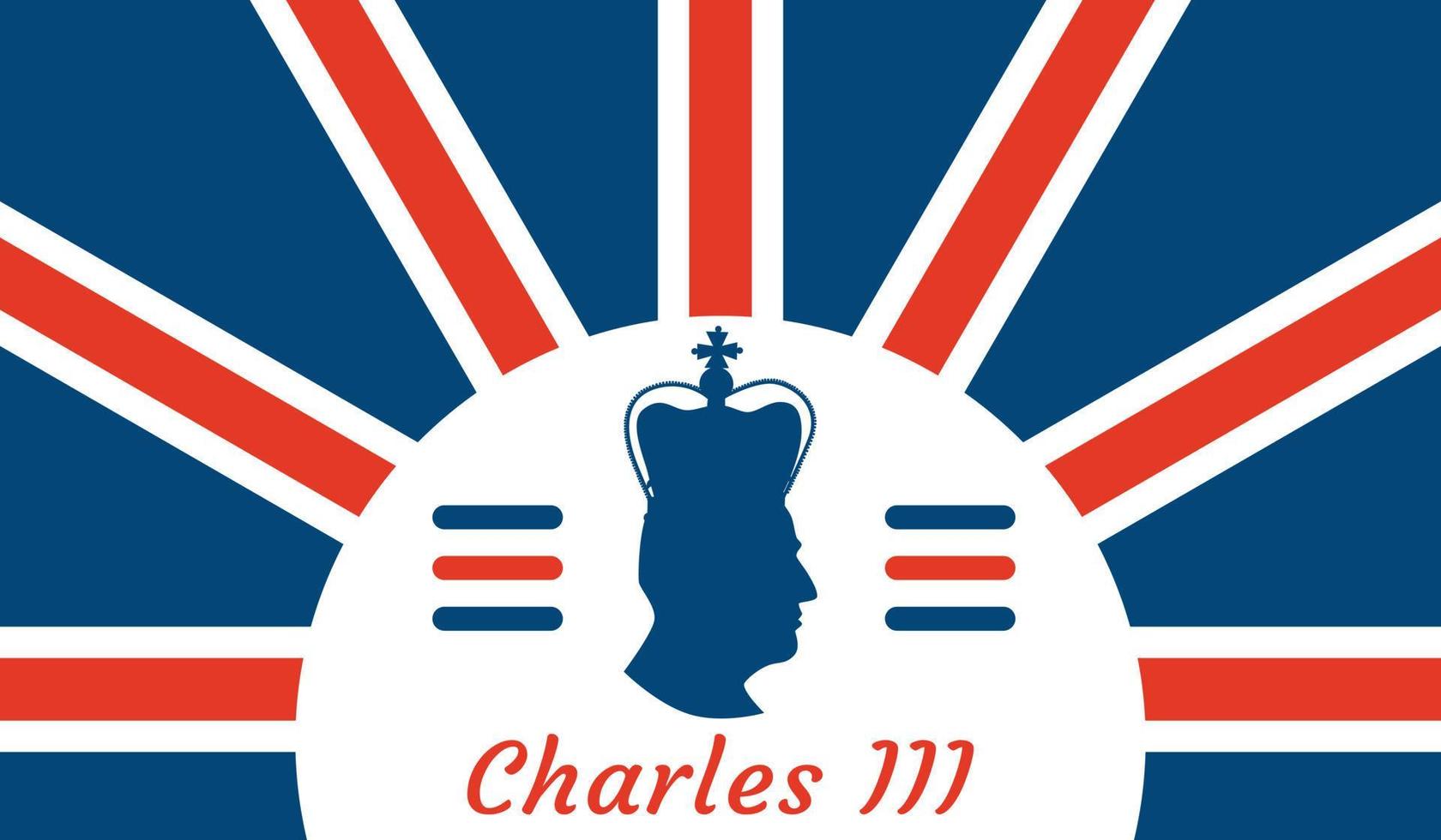 König Karl III. Banner zur Feier der Krönung und Herrschaft auf den britischen Thron vektor