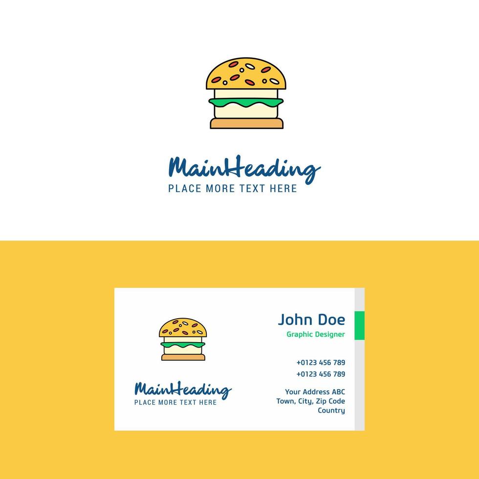 flaches burger-logo und visitenkartenvorlage business-konzept-logo-design vektor