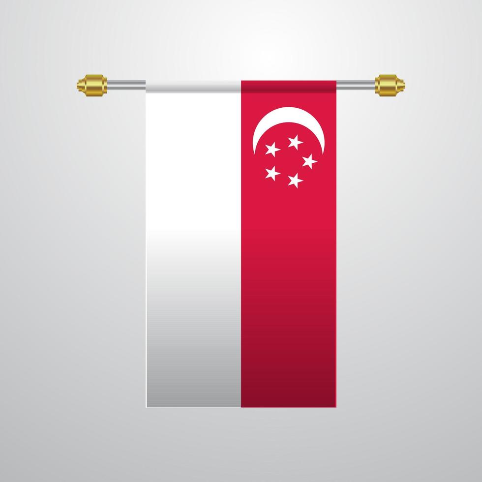 Singapur hängende Flagge vektor