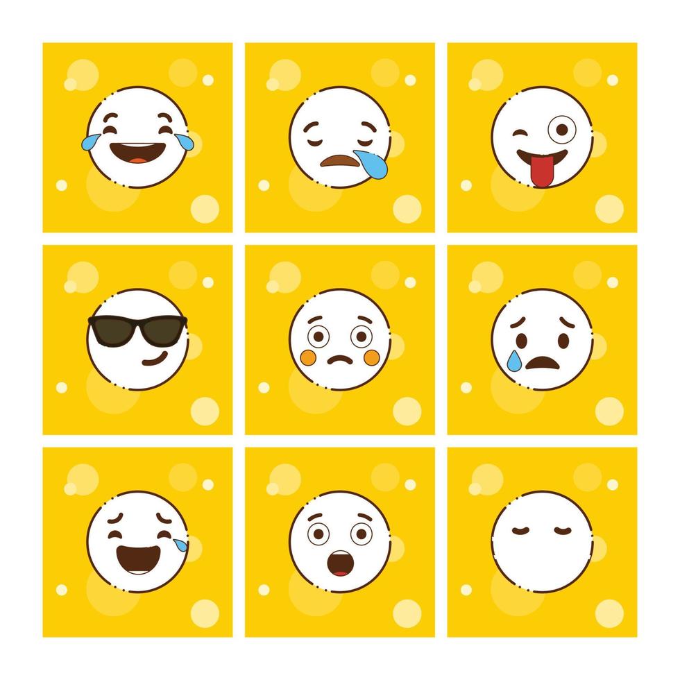 satz gelber emojis designvektor vektor