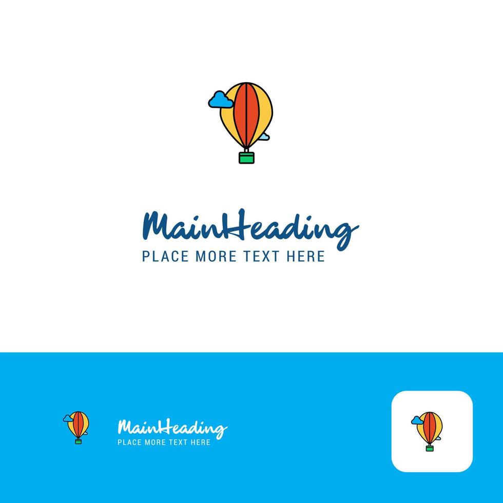 kreatives heißluftballon-logo-design flacher farblogoplatz für tagline-vektorillustration vektor